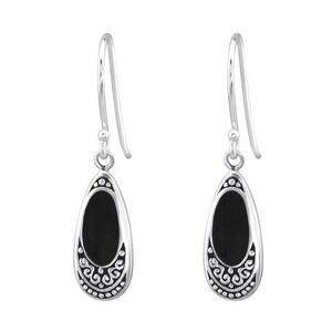 Sterling Silver Bali Teardrop Dangle Earrings​